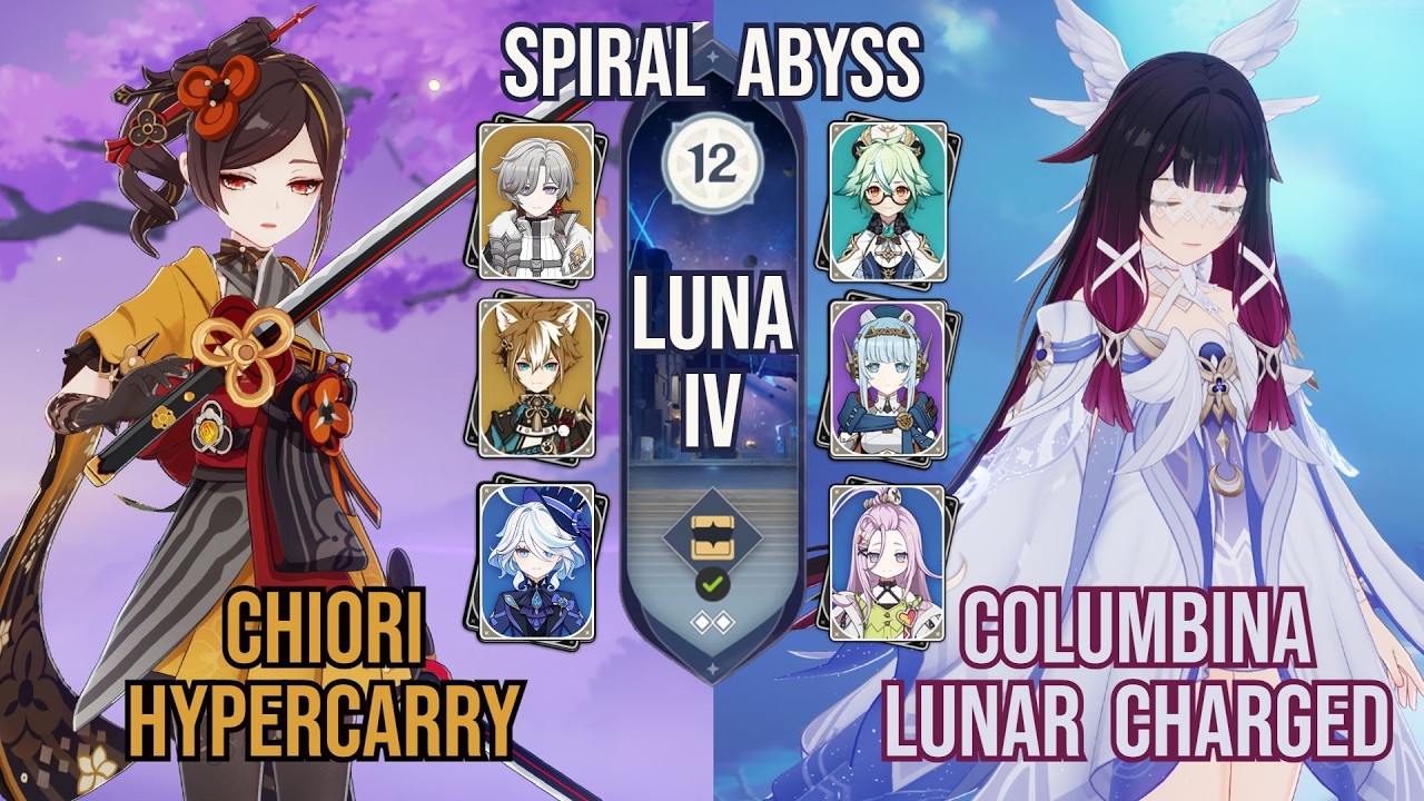 Chiori Hypercarry x Columbina Lunar Charged | Spiral Abyss 6.3 / Luna IV | Genshin Impact
