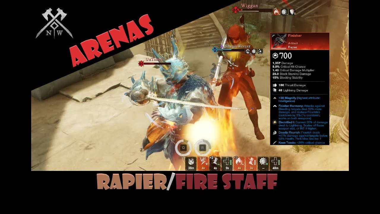 New World PvP - Finisher Artifact - Rapier/Fire Staff - Light Armor - Arenas 28