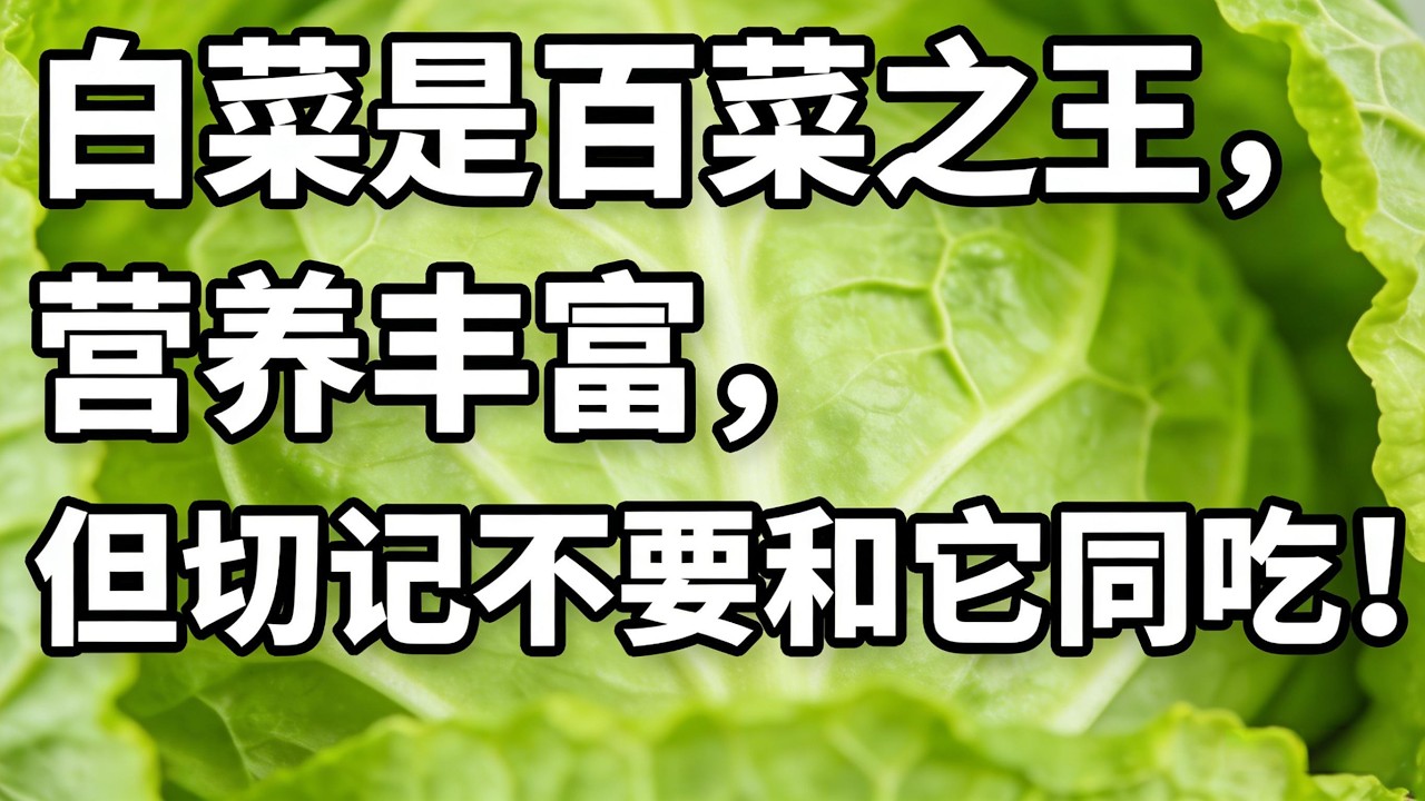 白菜是百菜之王，營養豐富，但切記不要和它同吃！