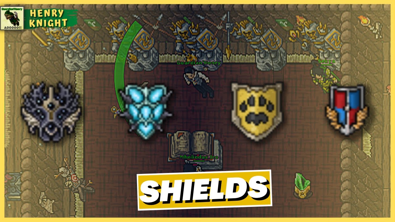 TIBIA: SHIELDS DE KNIGHT DO LEVEL 8 AO 400+ (QUAL USAR) SET EK