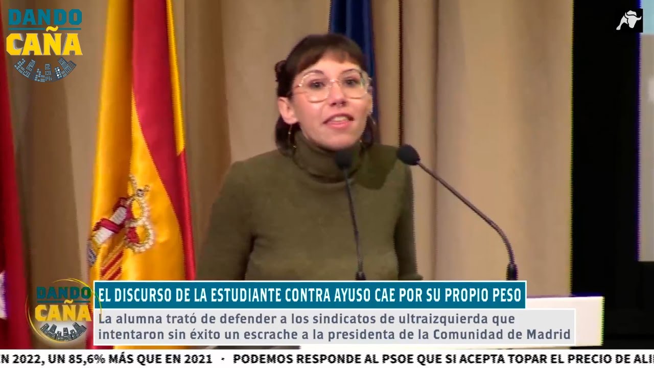 El discurso de la mujer estudiante contra Ayuso cae por su propio peso
