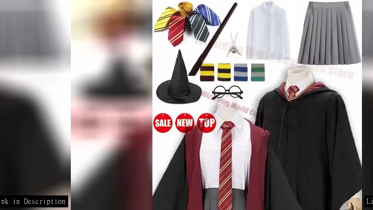 Potter Costume Robe Tie Cloak Scarf Wand Glasses Hermione Dress Flying Thief Accessories Sweater Hal