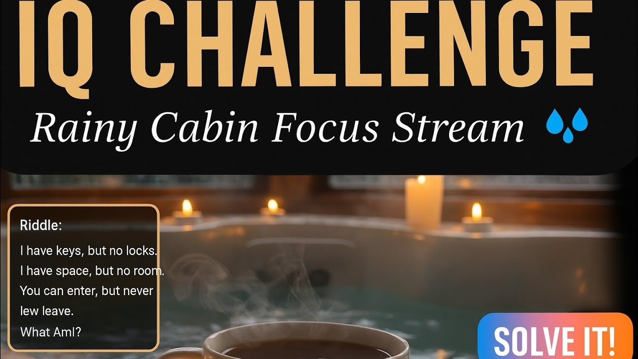 IQ Challenge: Deep Focus Rainy Cabin Study & Journaling Stream