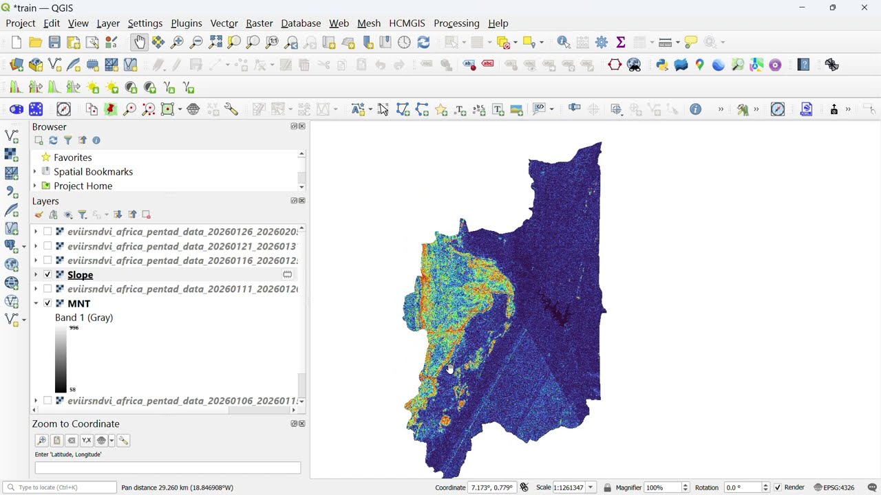 Réalisation d'une carte de pente avec QGIS