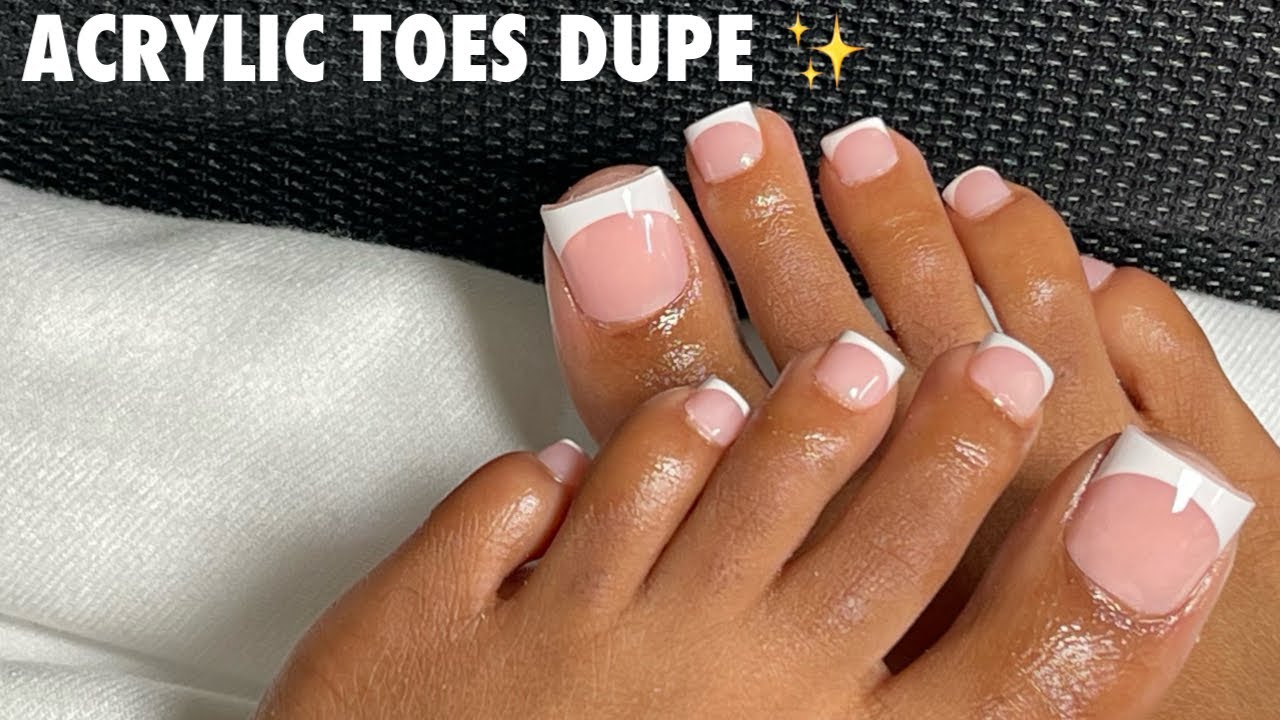 Acrylic Toes Dupe ✨ Novo Ovo Pre French Tip Design Sharp Square Toe Nail Tips