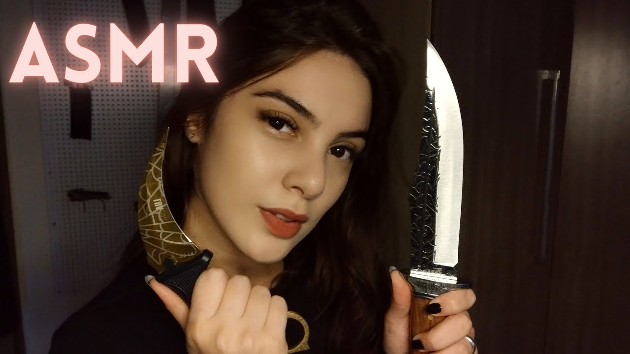 ASMR MOSTRANDO COLEÇÃO DE FACAS (asmr não intencional) - Mori Yumi