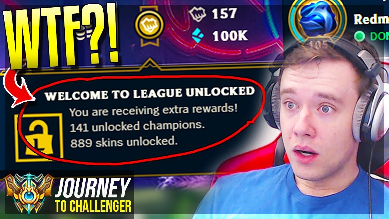 WTF IS THIS NEW FEATURE?? ALL SKINS & CHAMPS UNLOCKED?! - Journey To Challenger | League of Legends