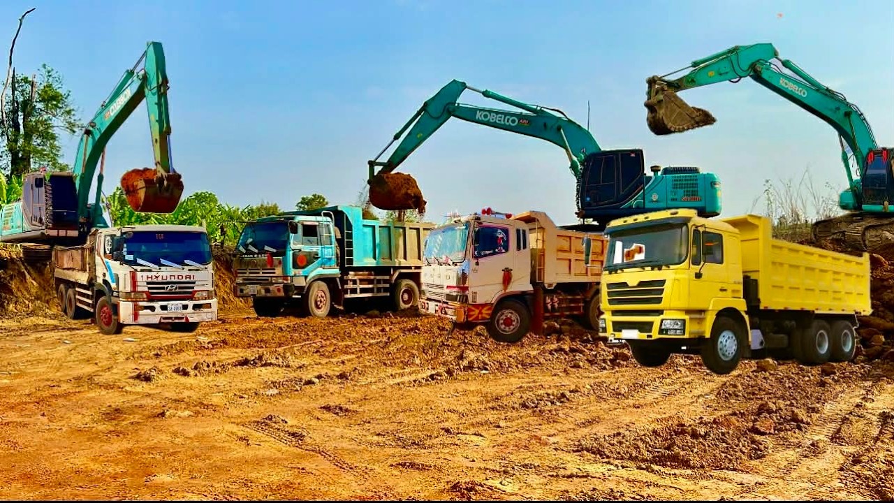This project is not easy because it requires many trucks to transport soil for pouring