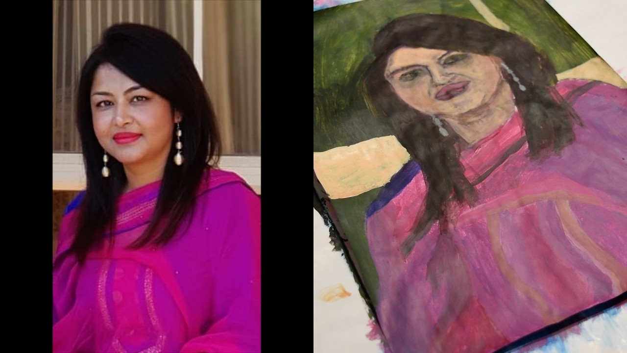 Realistic Portrait Painting | Painting of my Mother