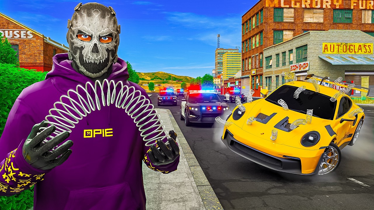 Bouncy Cars Escaping Cops In GTA 5 RP