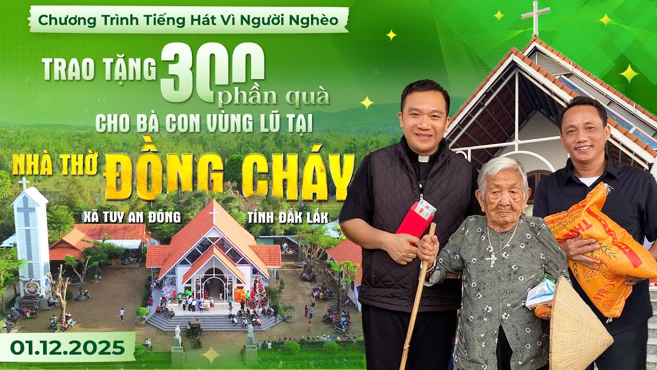 THVNN-LM NGUYỄN SANG | TRAO TẶNG 300 PHẦN QU&Agrave; CHO B&Agrave; CON V&Ugrave;NG LŨ TẠI NH&Agrave; THỜ ĐỒNG CH&Aacute;Y - GP QUI NHƠN