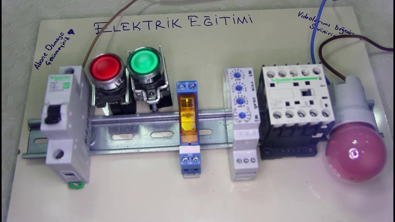entes mcb-8 zaman rölesi ile kontaktör çalıştırdık - zaman rölesi - kontaktör - kumanda devresi