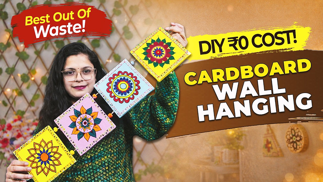 ₹0 Wall Decor?! 😱 DIY Cardboard Wall Hanging | Best Out of Waste