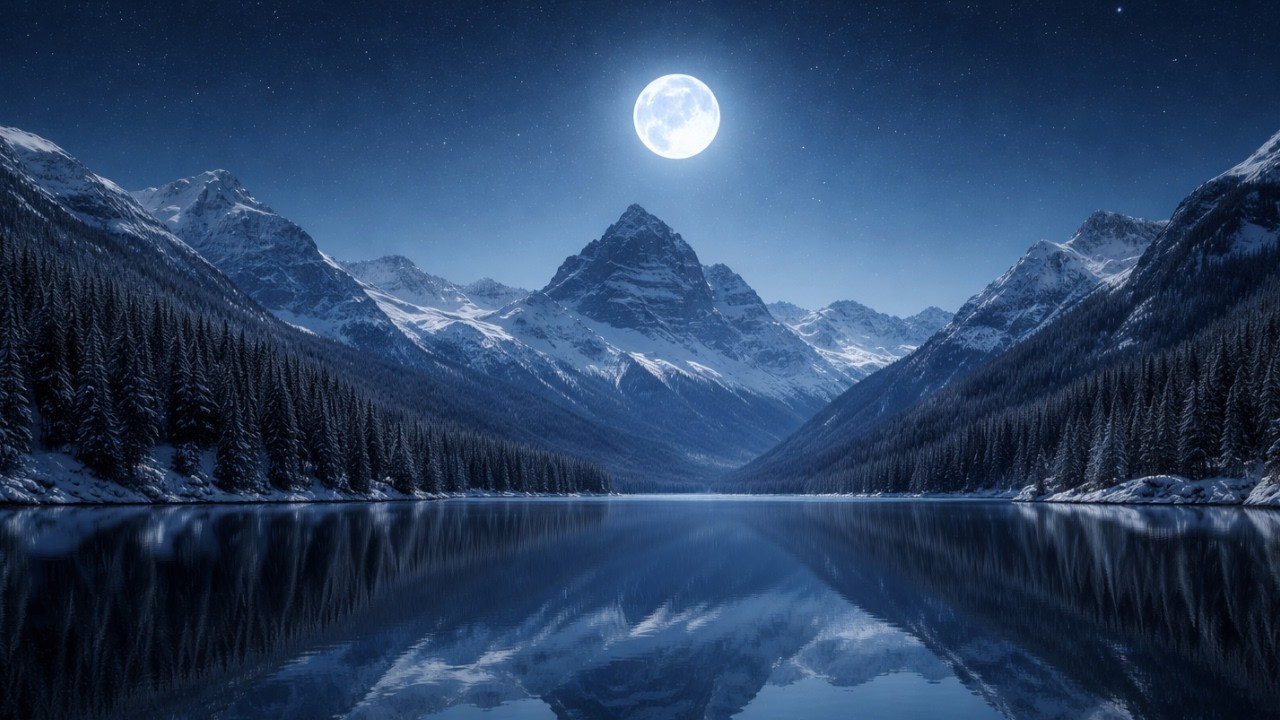 Fall Asleep Under Snow and Moonlight 🌙❄️ Deep Sleep Piano (8 Hours) Relaxing Music