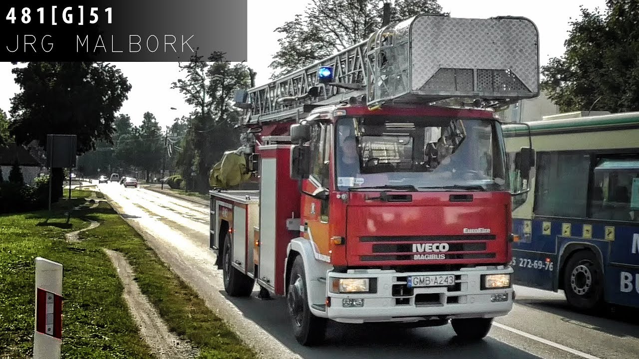 Malbork 998: Przejazd alarmowy zastępu 481[G]51 SD-37 z JRG Malbork