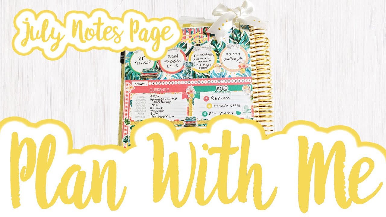 July Notes Page Plan With Me ft. Plannerologystudio