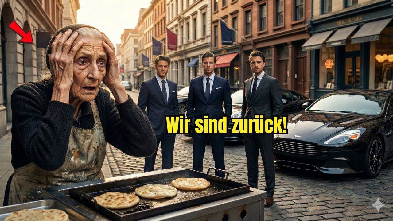Arme alte Frau fütterte obdachlose Drillinge – Jahre später hielten drei Teslas an ihrem Stand