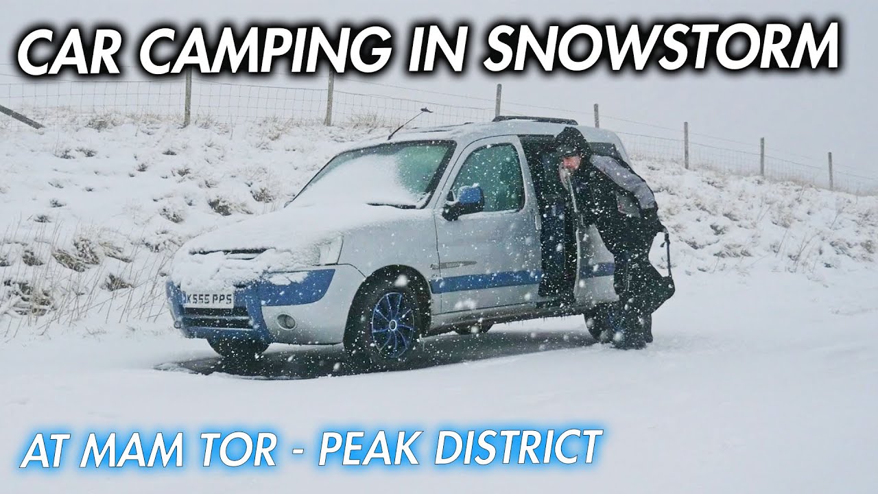 Car Camping in BAD SNOW @ Mam Tor -Peak District For Landscape Photography
