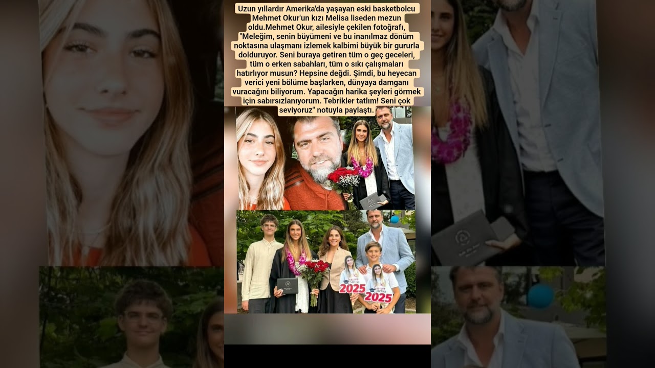 Uzun yıllardır Amerika'da yaşayan eski basketbolcu Mehmet Okur'un kızı Melisa liseden mezun oldu.