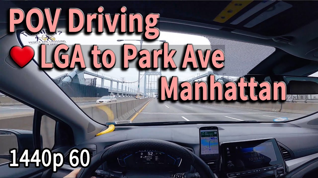 🍎,Аэропорт LGA Вождение в Манхэттен, Нью-Йорк, POV Driving²·⁷ᴷ⁶⁰