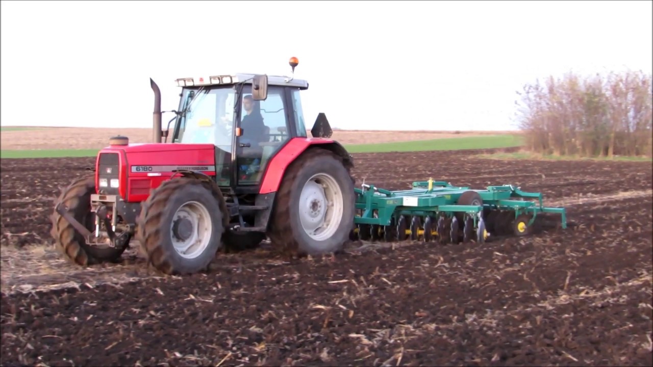 Massey Ferguson 6180/Agromerkur 32D őszi tárcsázás 2019