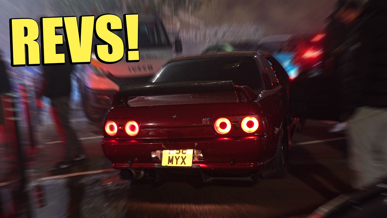Гонщики на Nissan Skyline R32 на встрече любителей классных автомобилей в Лондоне! ​​(Лондонские ...