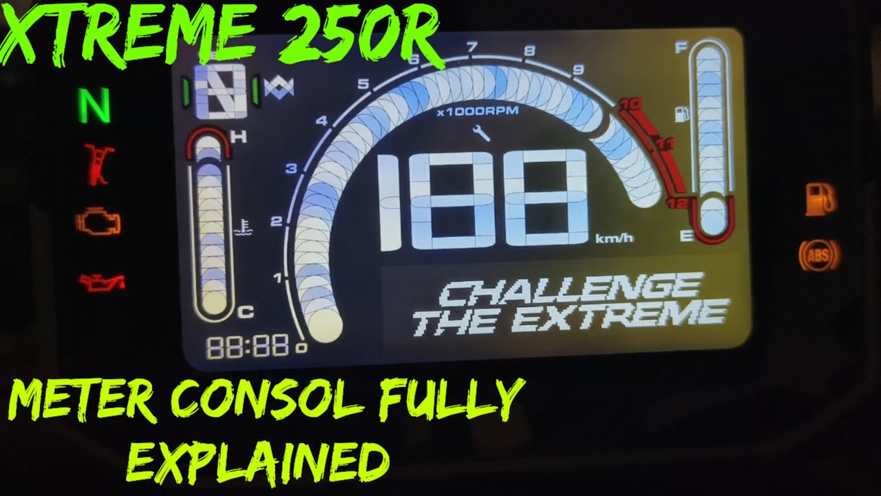 Xtreme 250r meter Console fully explained with features. Instrument cluster
