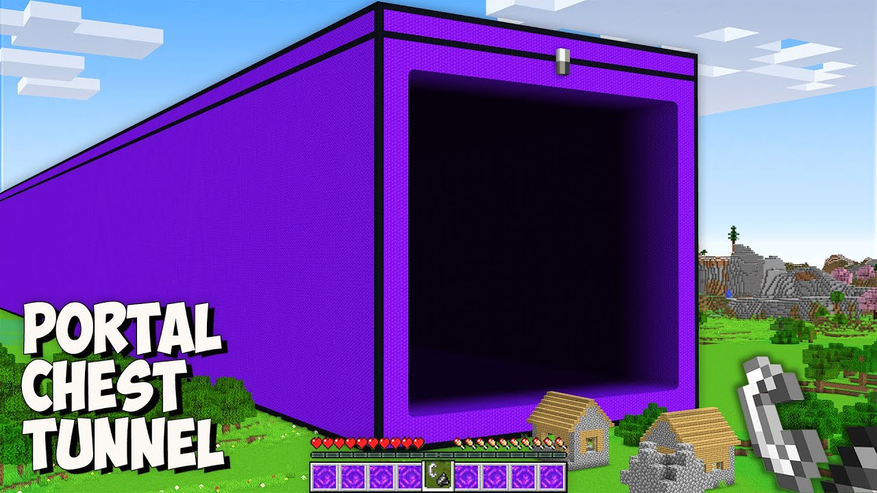 I found THE LONGEST PORTAL TUNNEL in Minecraft! This is THE BIGGEST SECRET CHEST TUNNEL!