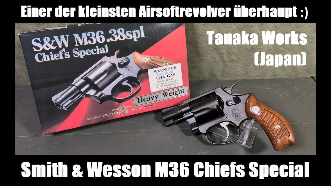 Kleinster Airsoft Revolver: Tanaka Smith & Wesson M36 (J-Frame) Pegasus + S&W Holzgiffe #airsoft