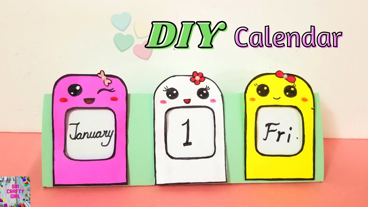 How To Make a Paper Calendar At Home / New Year Calendar 2021 / Paper Crafts Easy