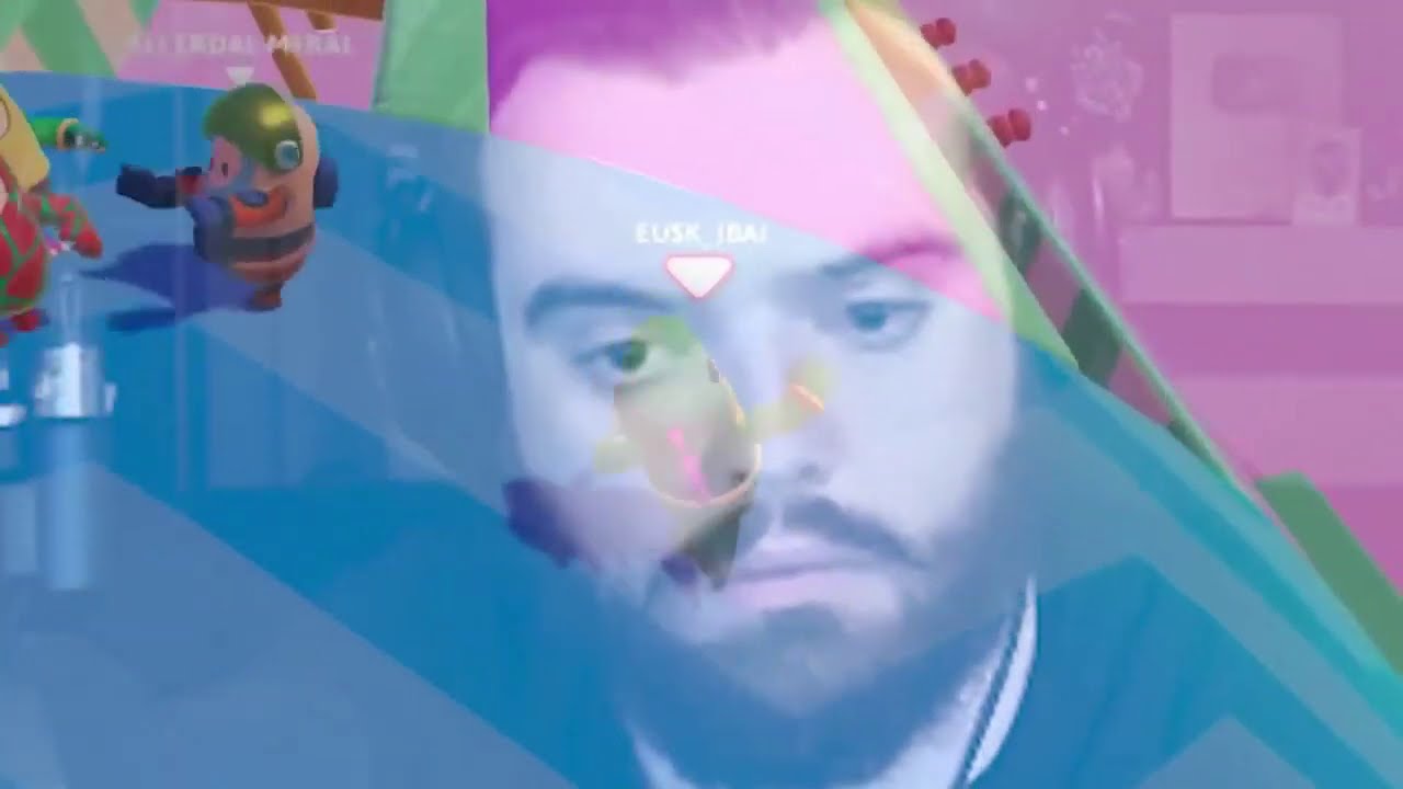 Momento &eacute;pico de Ibai jugando por primera vez a Fall Guys