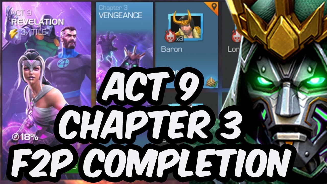 Act 9 Chapter 3 Free To Play Completion - Dread Emperor Doom Boss - Marvel Contest of Champions
