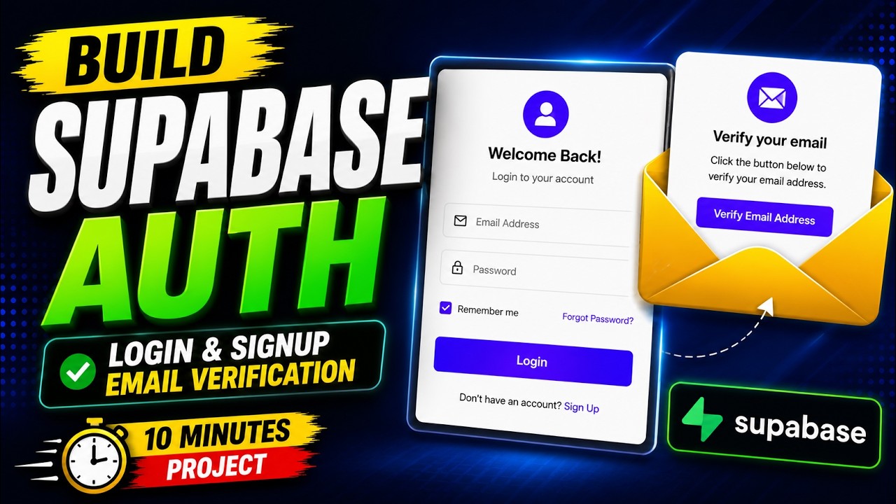 Build Modern Login & Signup System with Email Verification | Supabase Auth Tutorial