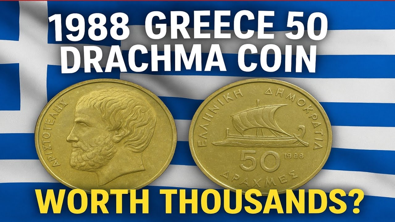Греческая монета 50 драхм 1988 года &ndash; редкая ценность и история #timecoins | Греция #money