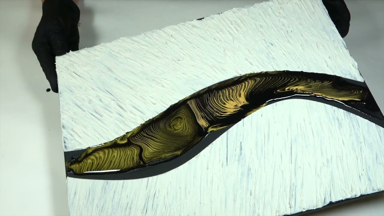 New Ideas for Fluid Art with Texture Paste — Painting Process Abstract Art— Minimalistic Pour