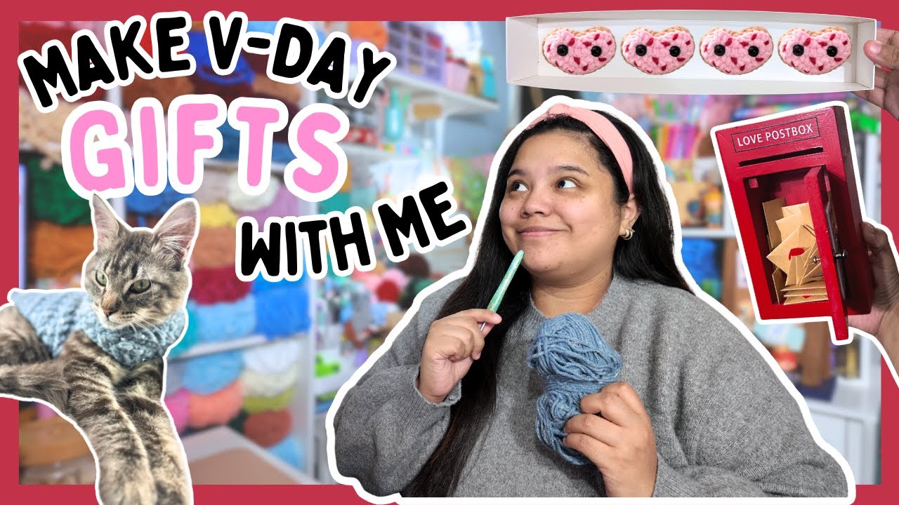 Lets make Valentine's day💕Gifts together! | Gift Ideas🎁| Yarn Haul🧶| Ft Basil Boy 🐱