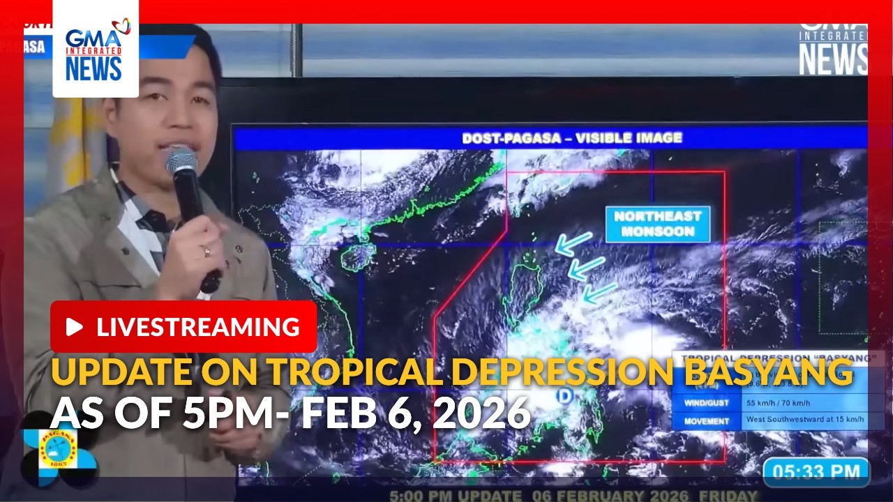 LIVE - Update on Tropical Depression Basyang as of 5PM- Feb 6, 2026 - REPLAY | GMA Integrated News