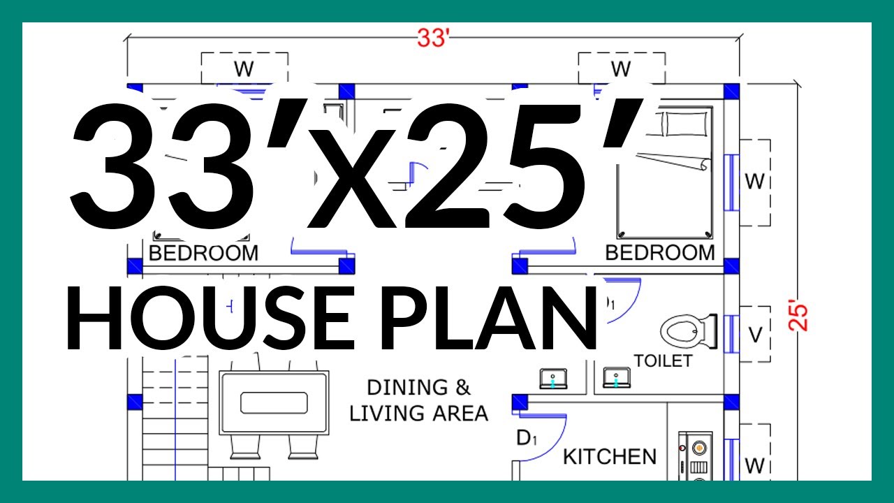 33'x25'House Plans || 825 Sq. Ft. House Plan Design ||