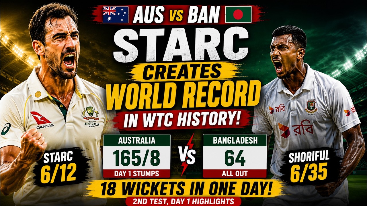 Starc Destroys Bangladesh! 🔥 | 18 Wickets in One Day