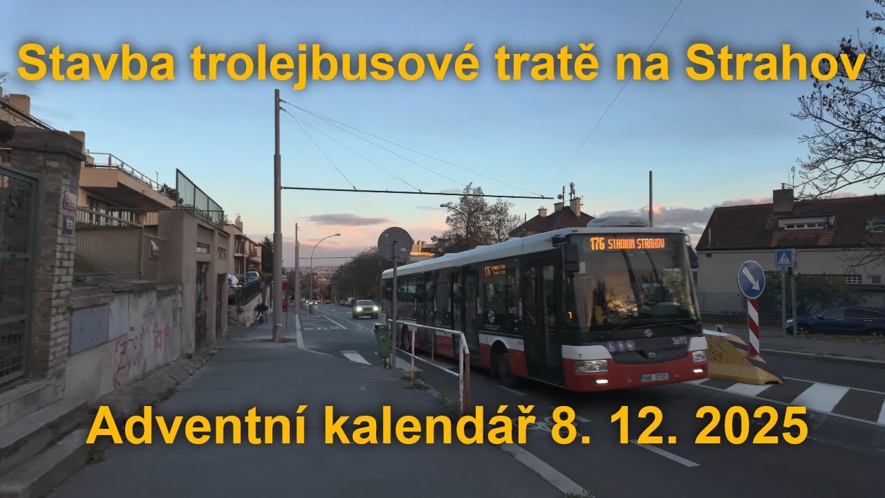 Stavba linky trolejbusu 53 na Strahov, 24.10. a  21.8.2025