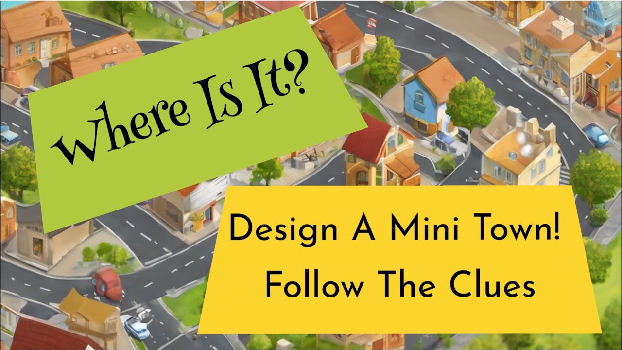 Draw a Town! 🗺️ Fun Map Activity with Clues and Directions | Beginner ESL Lesson | Propositions