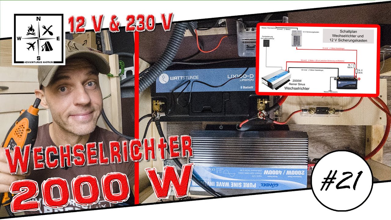 Wechselrichter einbauen - 12V und 230V für den Campervan | DIY Van Conversion 21 Renault Master