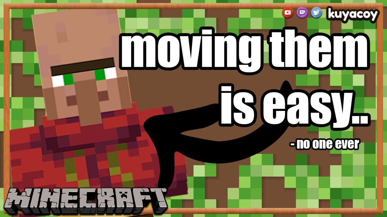 "Easy" way to move villagers | Minecraft