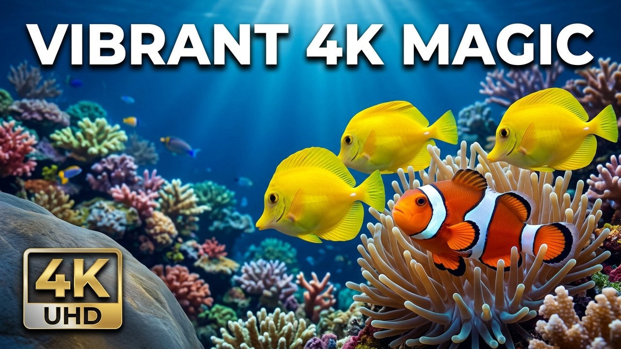 4K Ultra HD Underwater World | Colorful Corals and Relaxing Music | Nature Relaxation Video