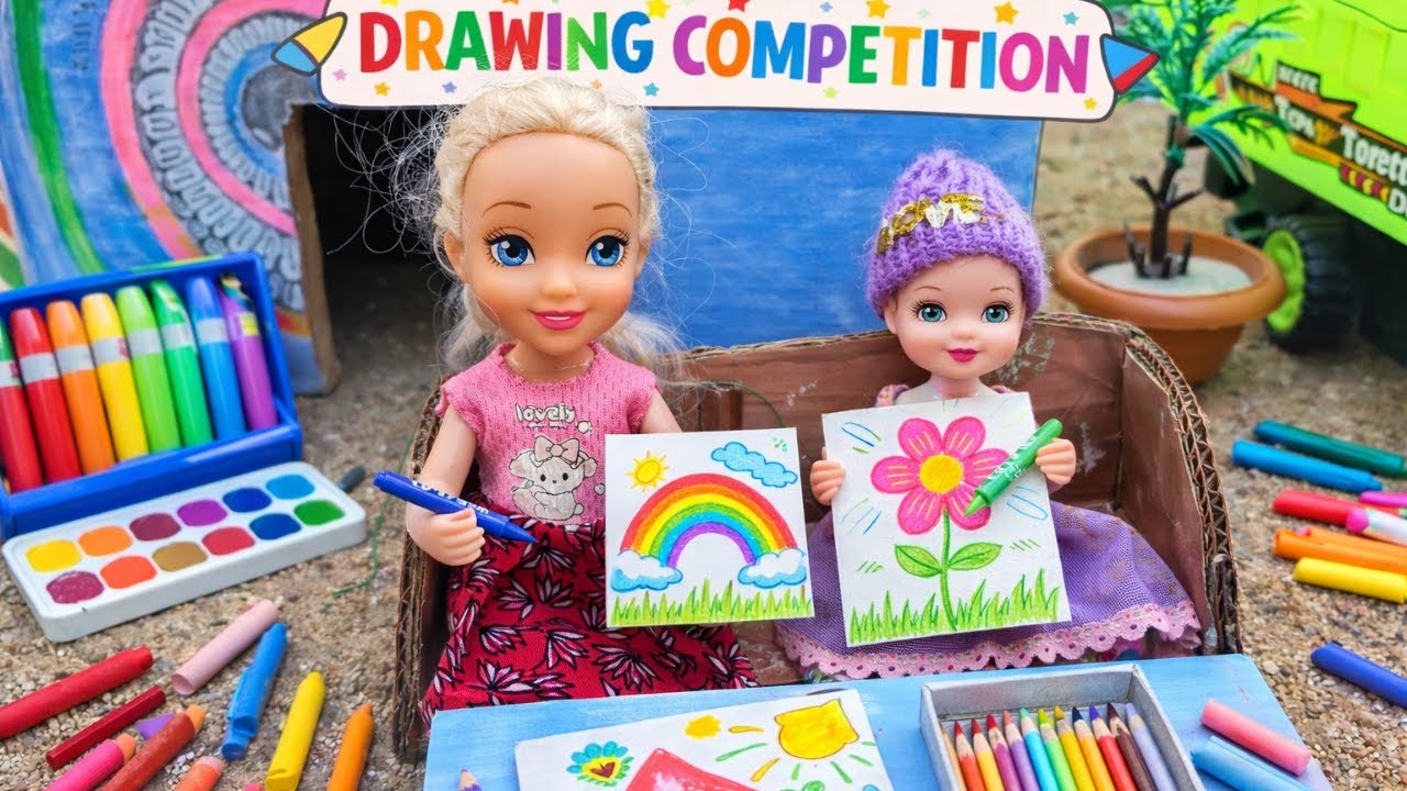 Dolly Aaj School Me Drawing Sikhi 👧|| Kids Stories #kidsstory #barbiedoll #doll #cartoon #toys