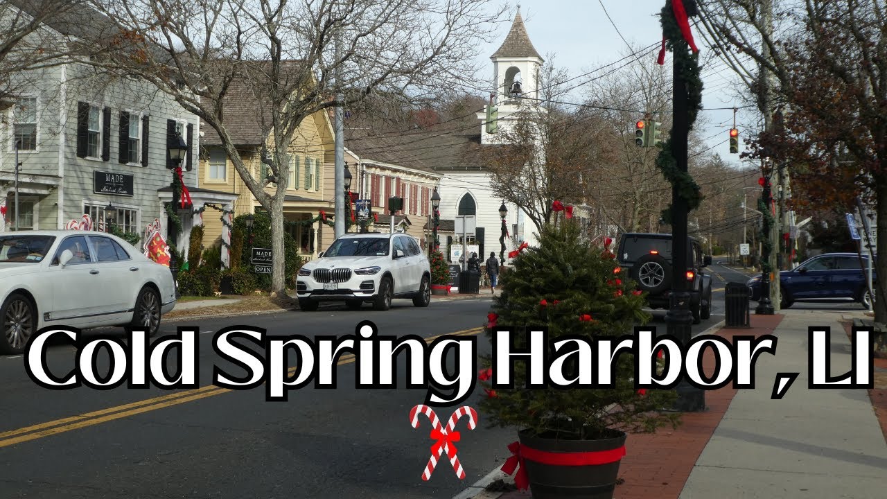 [4K] Long Island CHRISTMAS WALK🎄Small town CHARM
