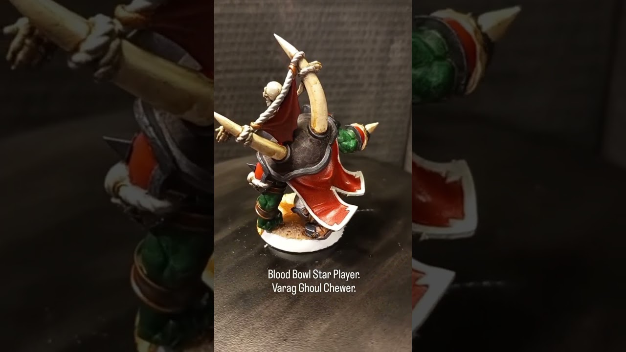 Blood Bowl Star Player.  Varag Ghoul Chewer.  3d printed Design by Punga Miniatures  Painted by me.