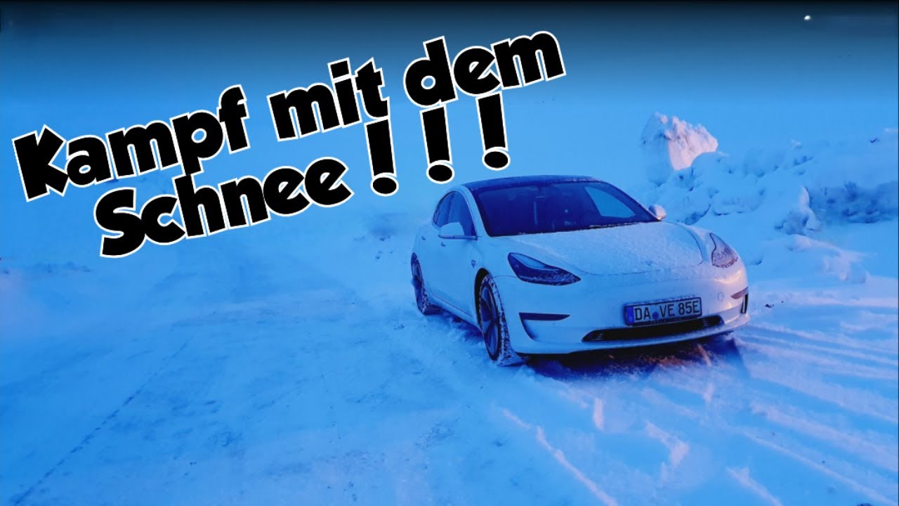 Mit dem Tesla Model 3 durch das Schneechaos