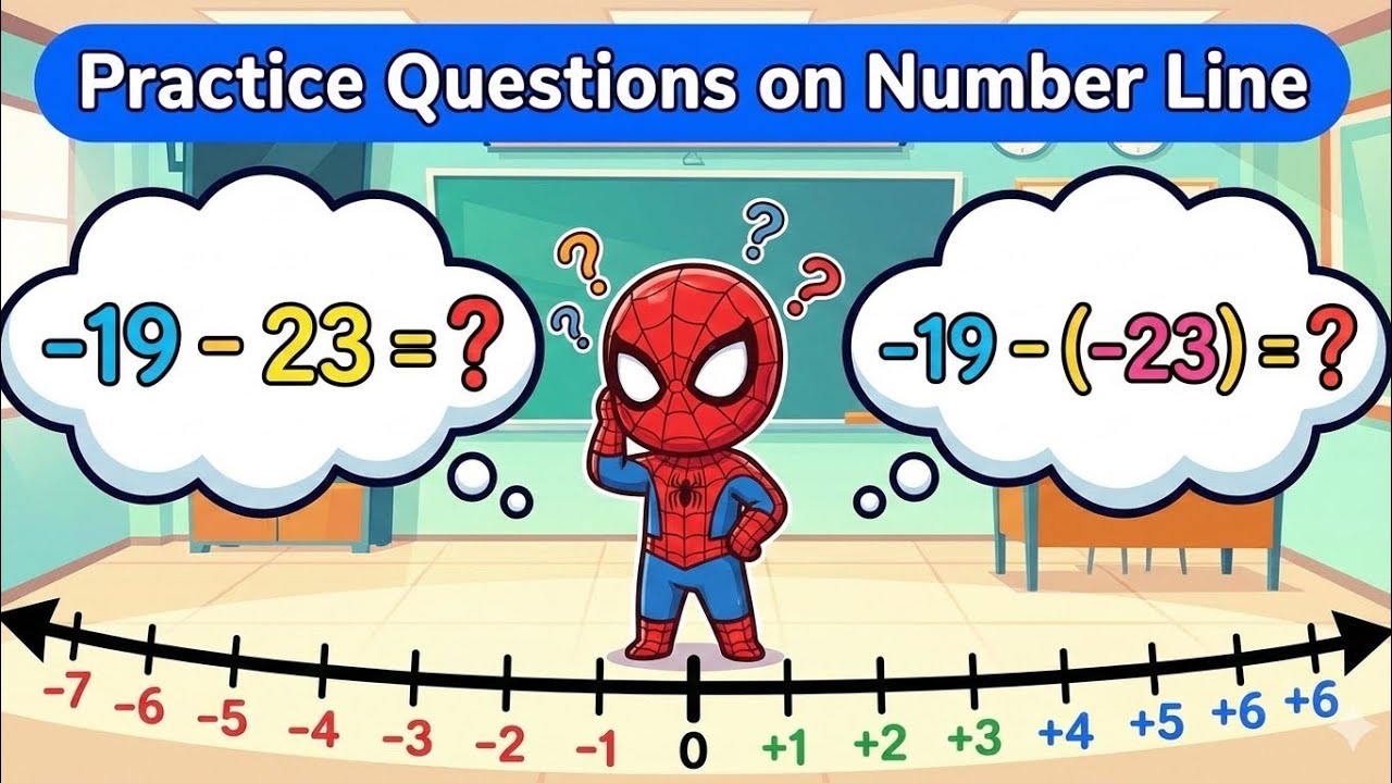 Stop Being Confused by -19 - 23! 🧠 Number Line Practice Questions