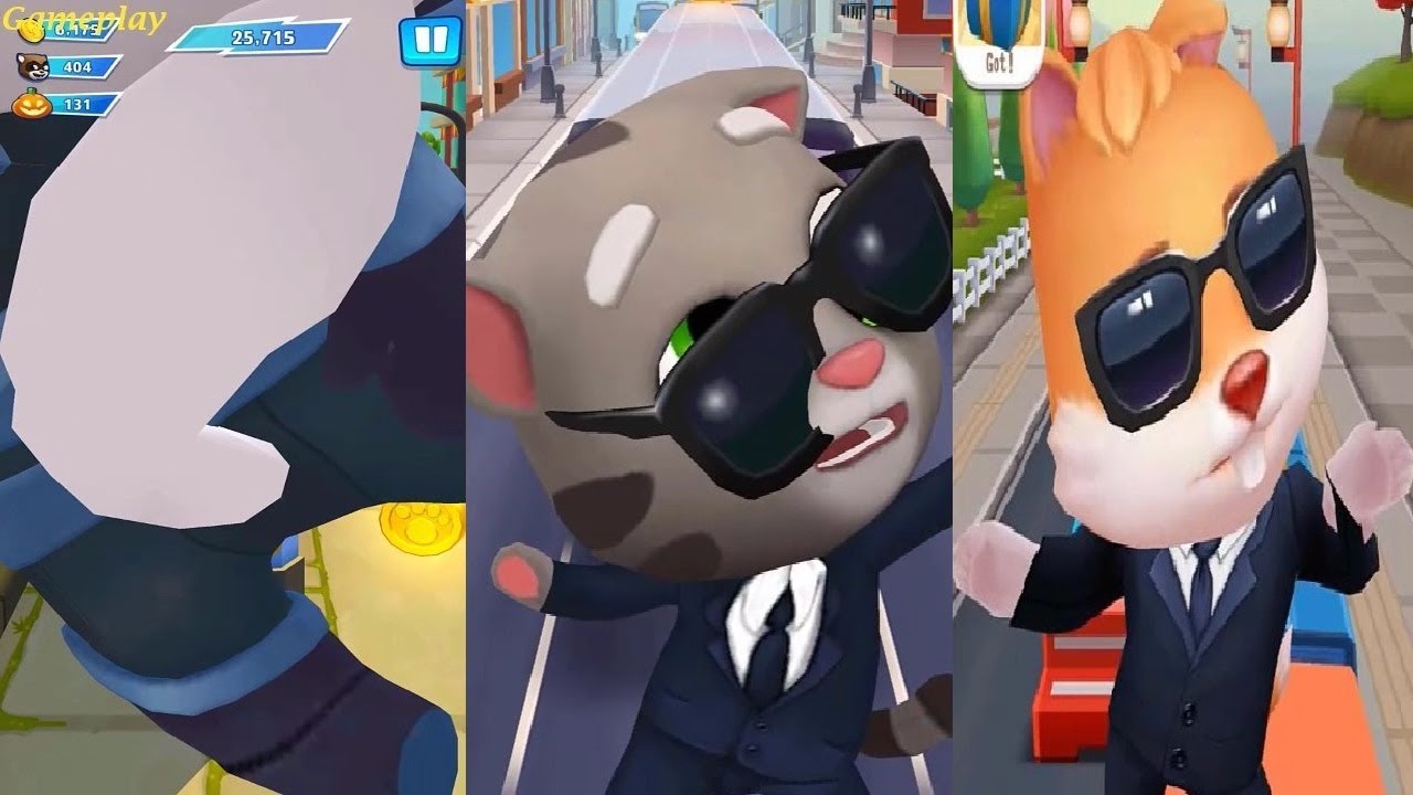 TALKING TOM HERO DASH HALLOWEEN 2021 VS TALKING TOM GOLD RUN Agent Tom VS Talking Pet Gold Run